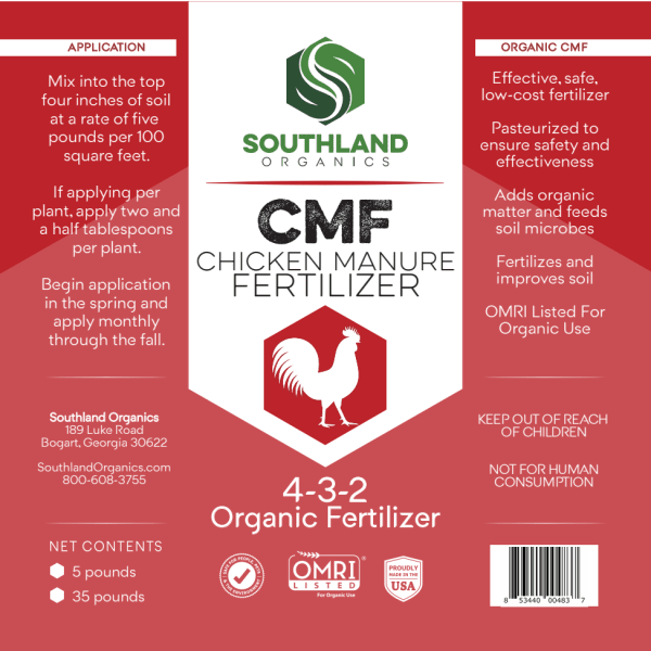 Chicken manure fertilizer label